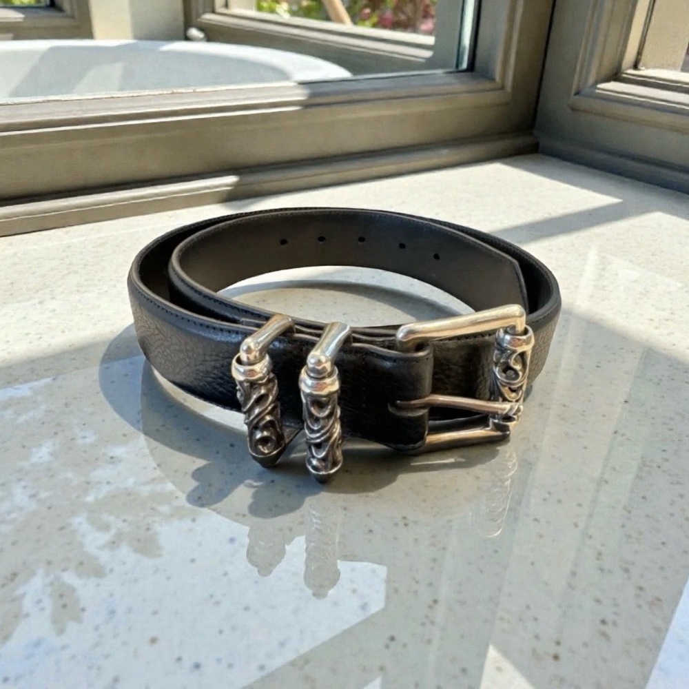 Chrome Hearts Leather Roller Belt w/ Box size 38